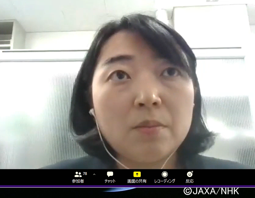 講演される長谷川先生、ZOOMのパソコン画面です。